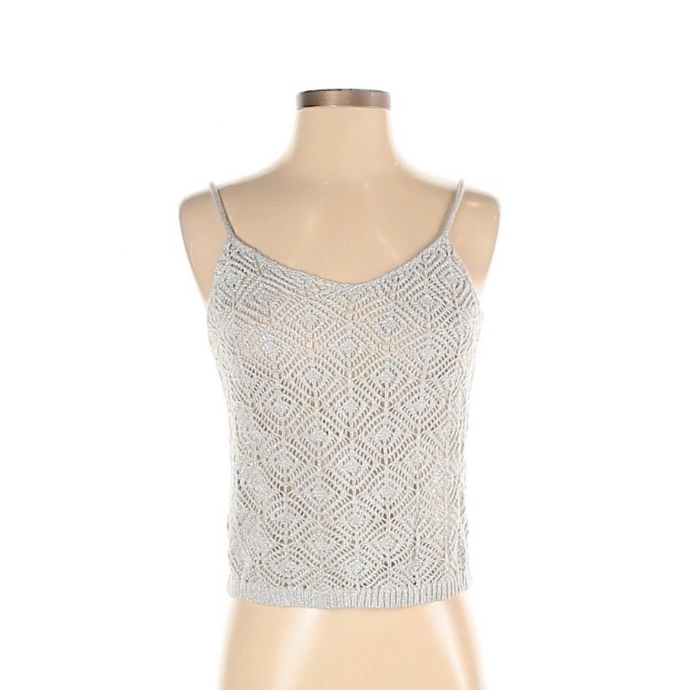 MNG Baby Blue Crotchet Tank Top